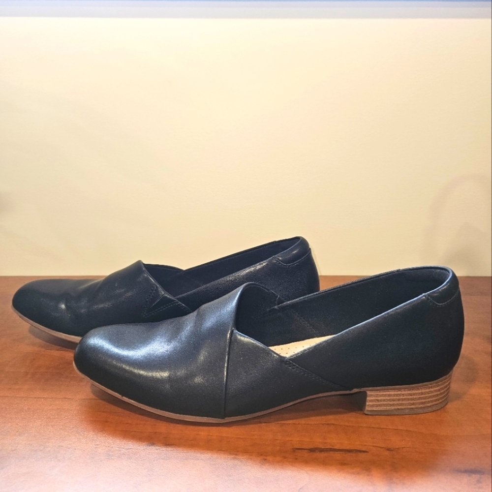 Clarks Black Leather Loafers